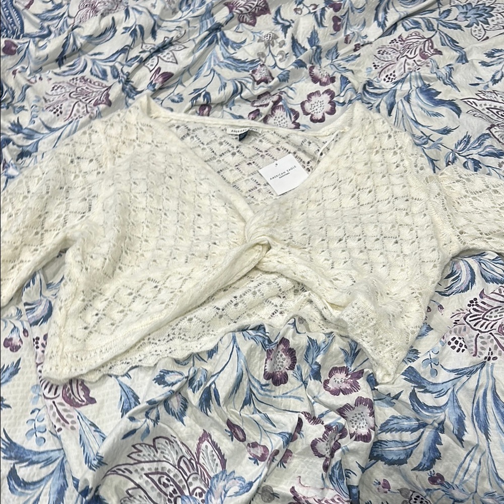 Cream Knit Cropped Cardigan
